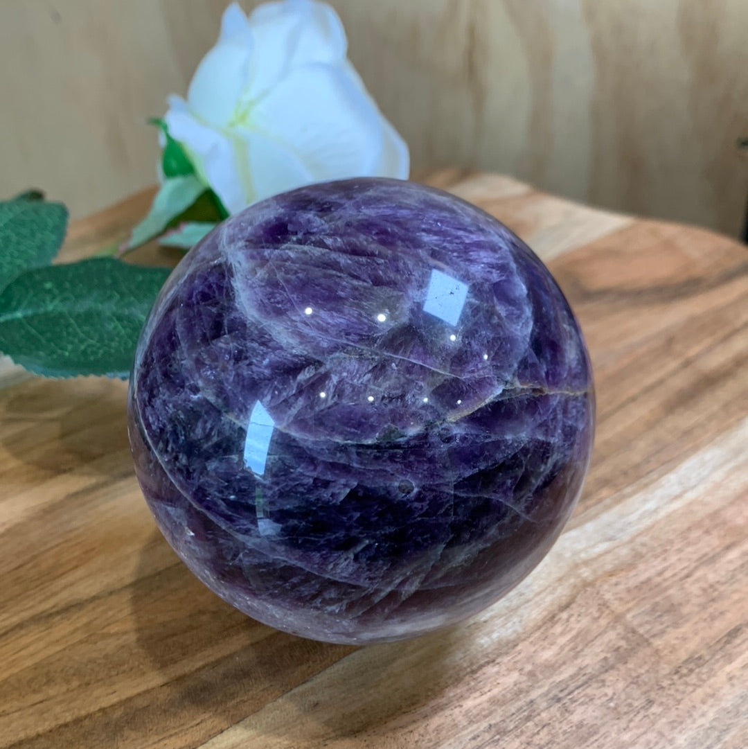 DREAM AMETHYST SPHERE (CHEVRON AMETHYST) LARGE