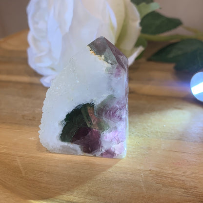 FLUORITE POINTS WITH QUARTZ