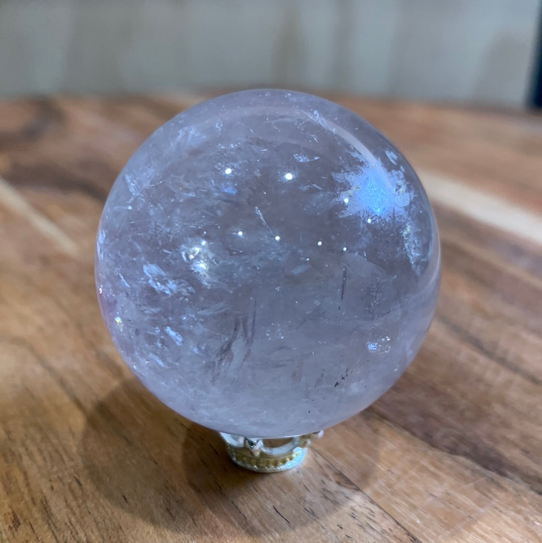 UNIQUE AMETHYST SPHERES WITH CLEAR QUARTZ