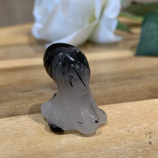 BLACK RUTILE QUARTZ OCTOPUS (SMALL)