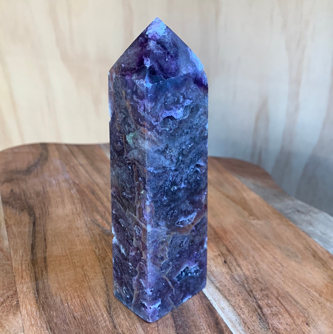 PURPLE MICA & SMOKEY QUARTZ TOWERS