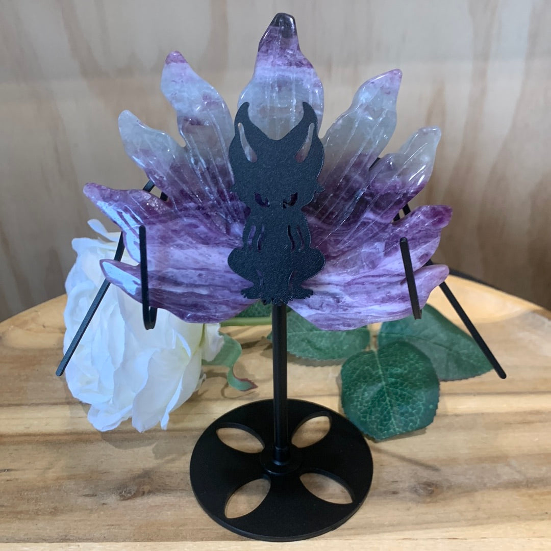 FLUORITE 9 TAIL FOX (WITH STAND)