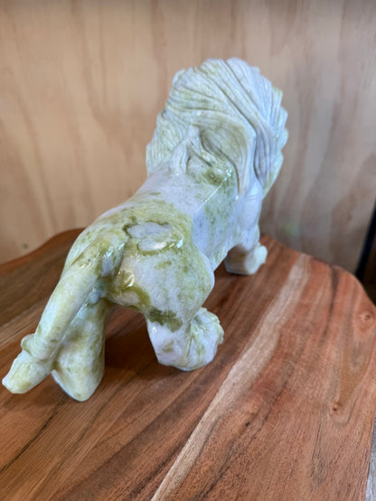YELLOW AND WIHTE JADE LION  3kg & 627grams