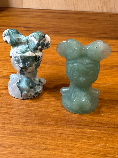 MINNIE MOUSE (MOSS AGATE & GREEN AVENTURINE)