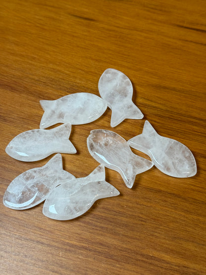 CRYSTAL FLAT FISH (flat, some with holes to hang)