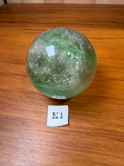 GREEN FLUORITE SPHERES