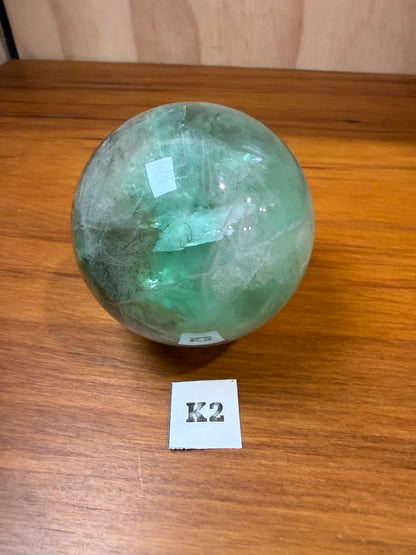 GREEN FLUORITE SPHERES
