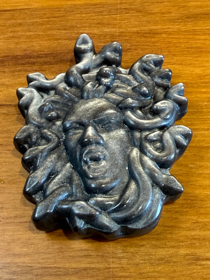 SILVER OBSIDIAN MEDUSA HEAD