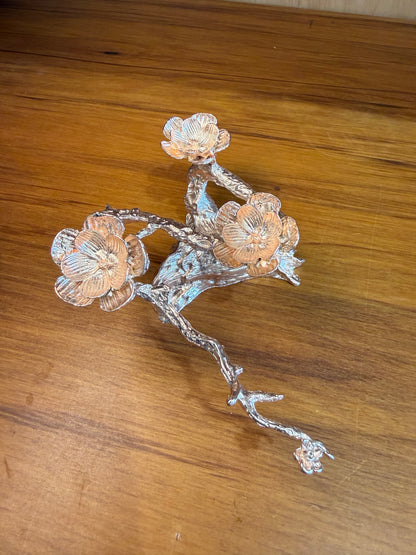 ROSE GOLD TREE WITH FLOWERS SPHERE HOLDER