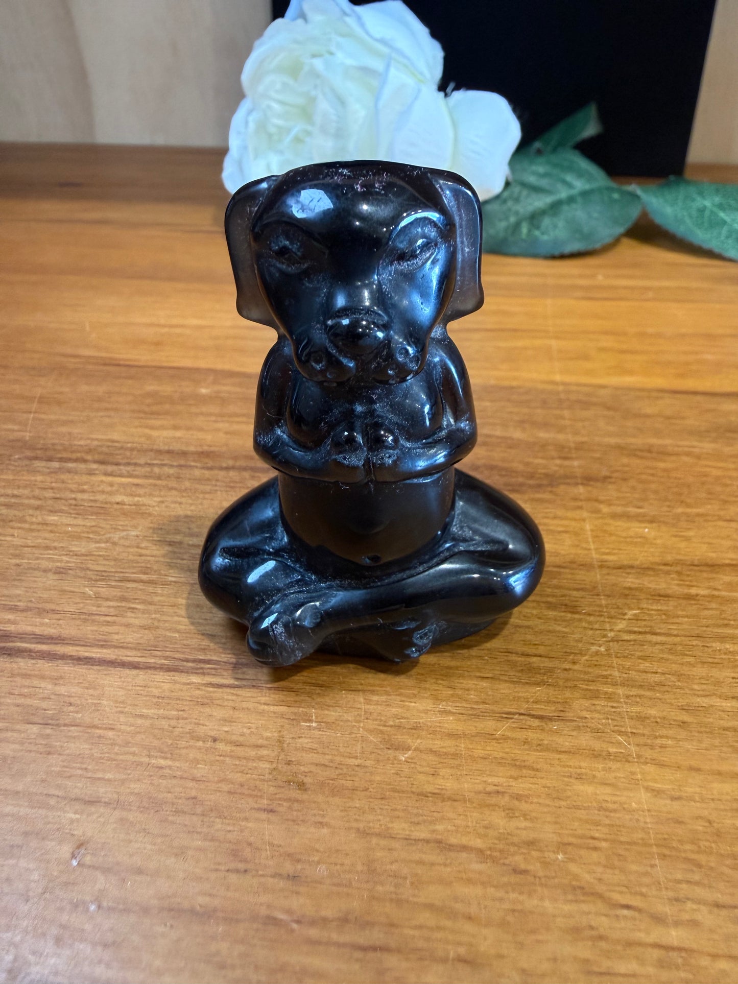 ICE OBSIDIAN MEDITATING DOG