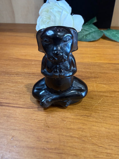ICE OBSIDIAN MEDITATING DOG