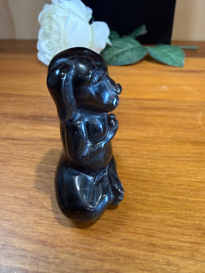 ICE OBSIDIAN MEDITATING DOG