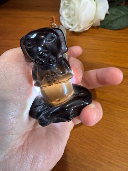 ICE OBSIDIAN MEDITATING DOG