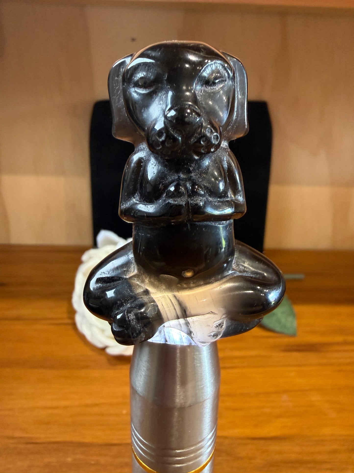 ICE OBSIDIAN MEDITATING DOG