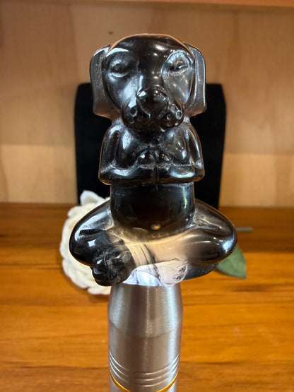 ICE OBSIDIAN MEDITATING DOG