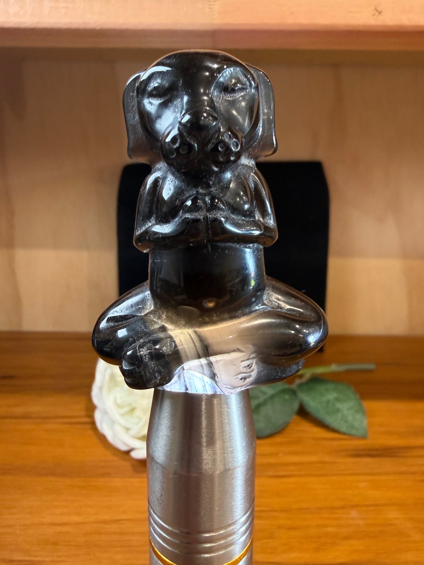 ICE OBSIDIAN MEDITATING DOG