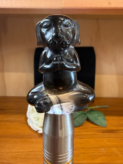 ICE OBSIDIAN MEDITATING DOG