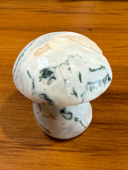 ROUGH RAW MOSS AGATE MUSHROOMS (EXTRA LARGE)