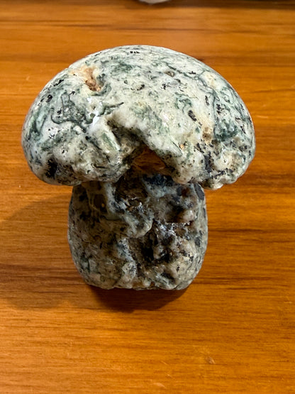 ROUGH RAW MOSS AGATE MUSHROOMS (EXTRA LARGE)