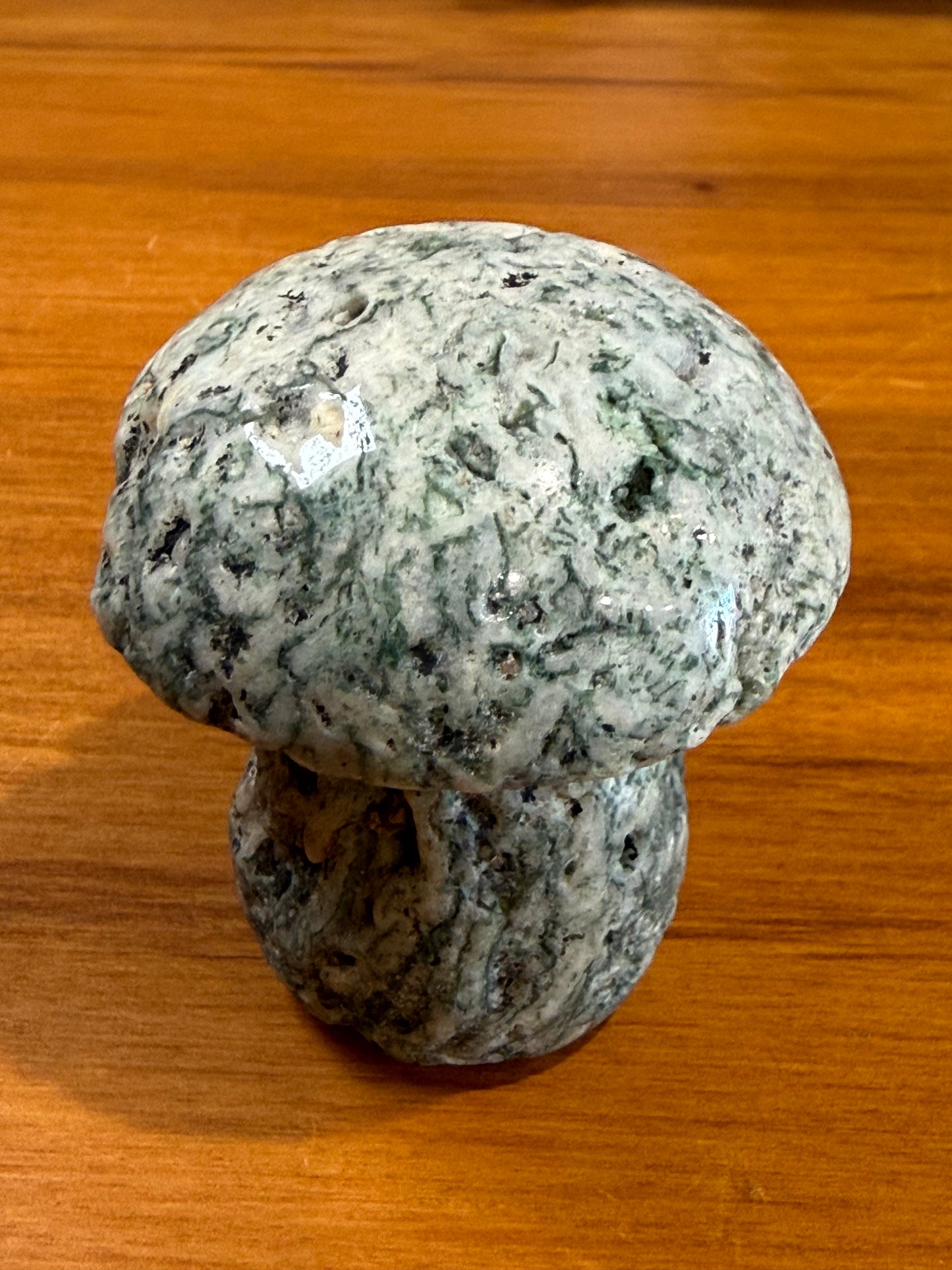 ROUGH RAW MOSS AGATE MUSHROOMS (EXTRA LARGE)