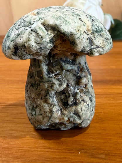 ROUGH RAW MOSS AGATE MUSHROOMS (EXTRA LARGE)