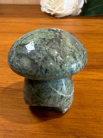 ROUGH RAW MOSS AGATE MUSHROOMS (EXTRA LARGE)