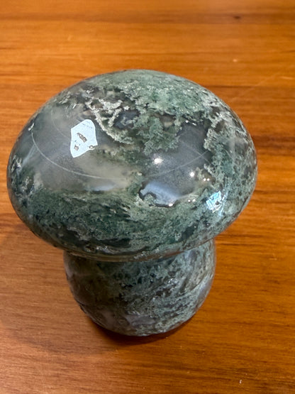 ROUGH RAW MOSS AGATE MUSHROOMS (EXTRA LARGE)