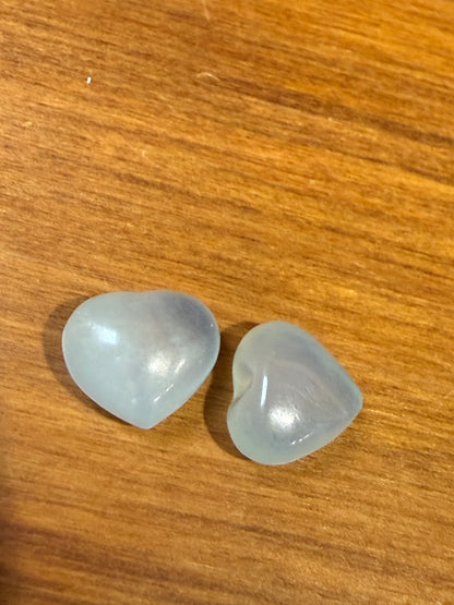 PERFECT TINY AQUAMARINE HEARTS