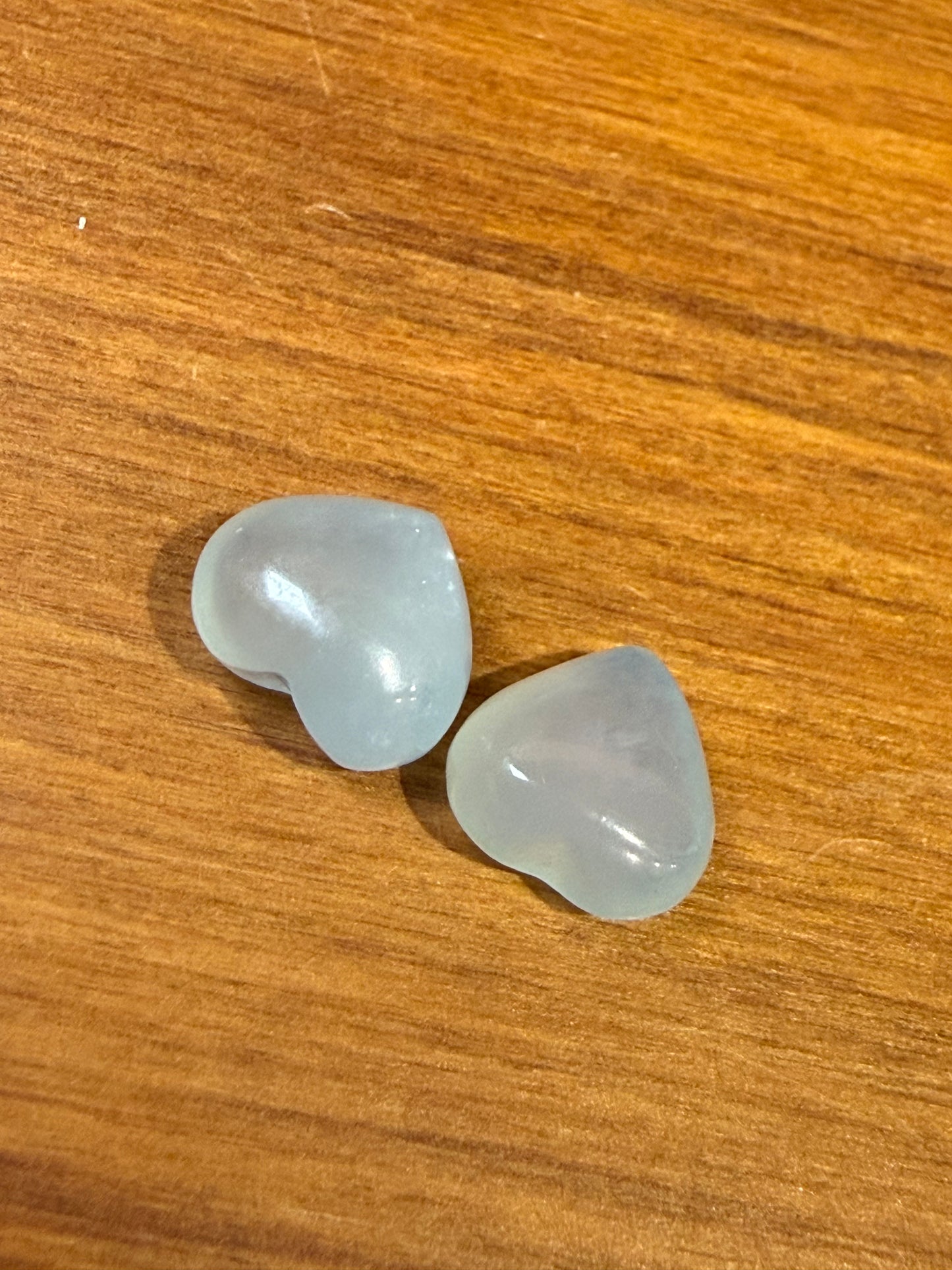 PERFECT TINY AQUAMARINE HEARTS