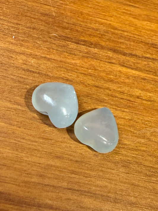 PERFECT TINY AQUAMARINE HEARTS