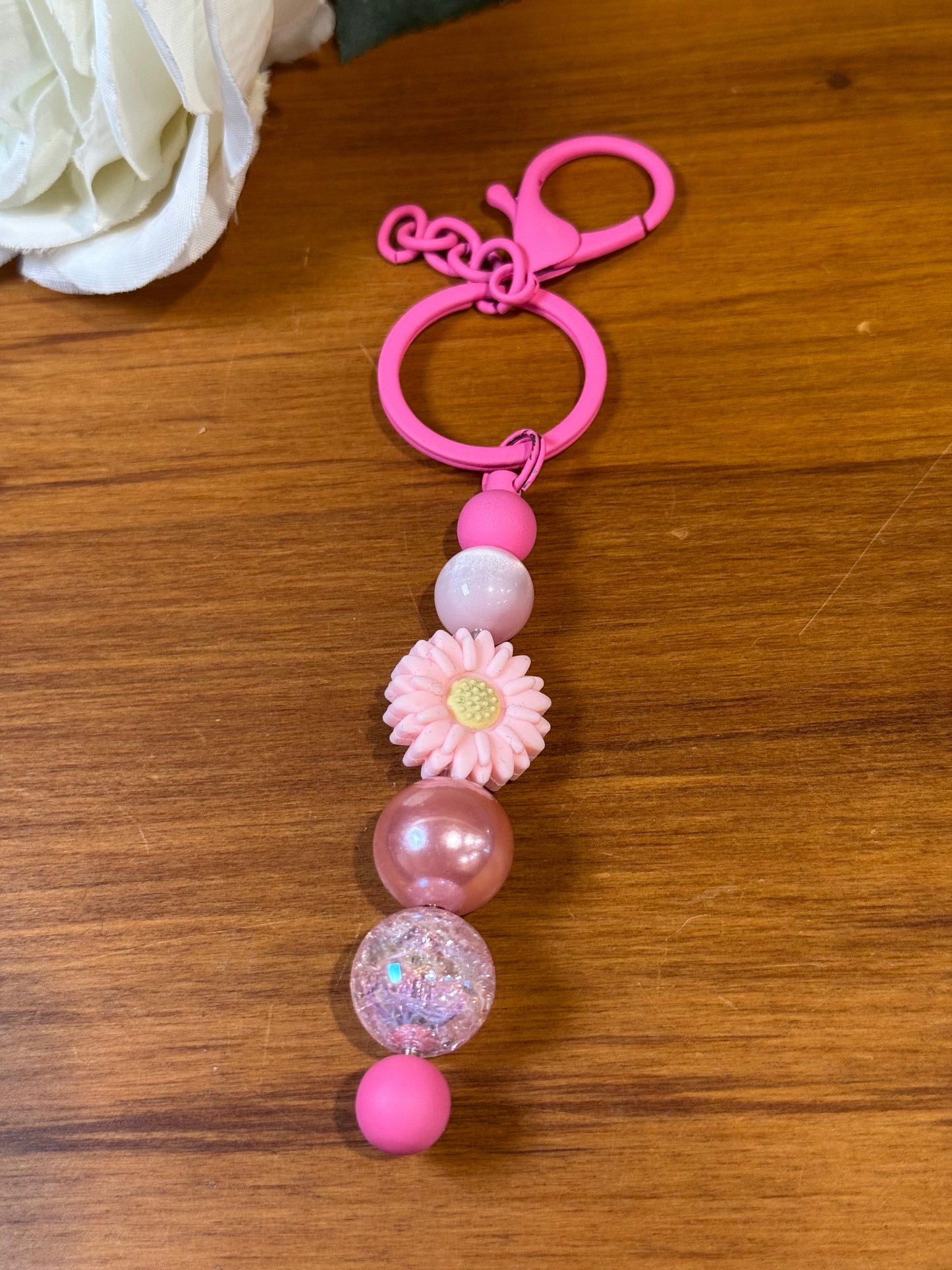 BEAD KEYRINGS (SOME WITH FOCALS)