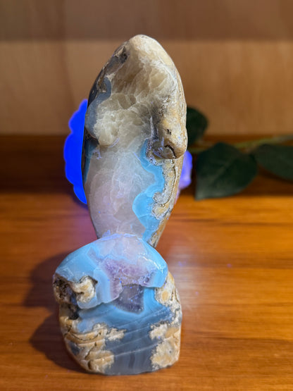 AMAZING UV REACTIVE DOLPHIN WITH AMETHYST
