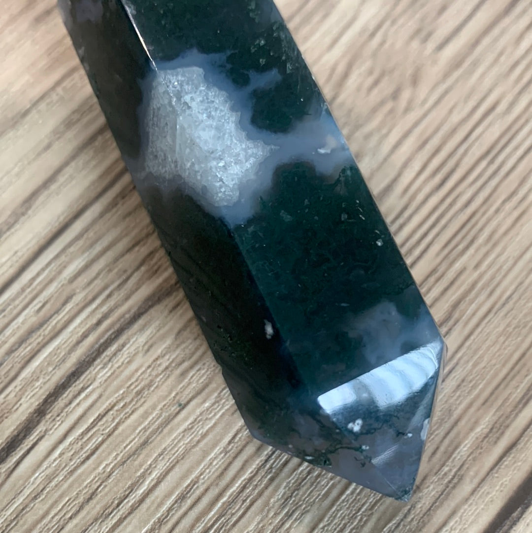 AGATE MOSS DOUBLE TERMINATED POINTS