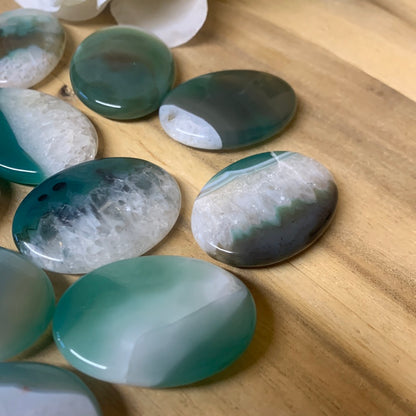 GREEN AGATE PALM STONES