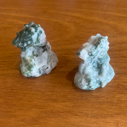 MOSS AGATE LIONS (SMALL)