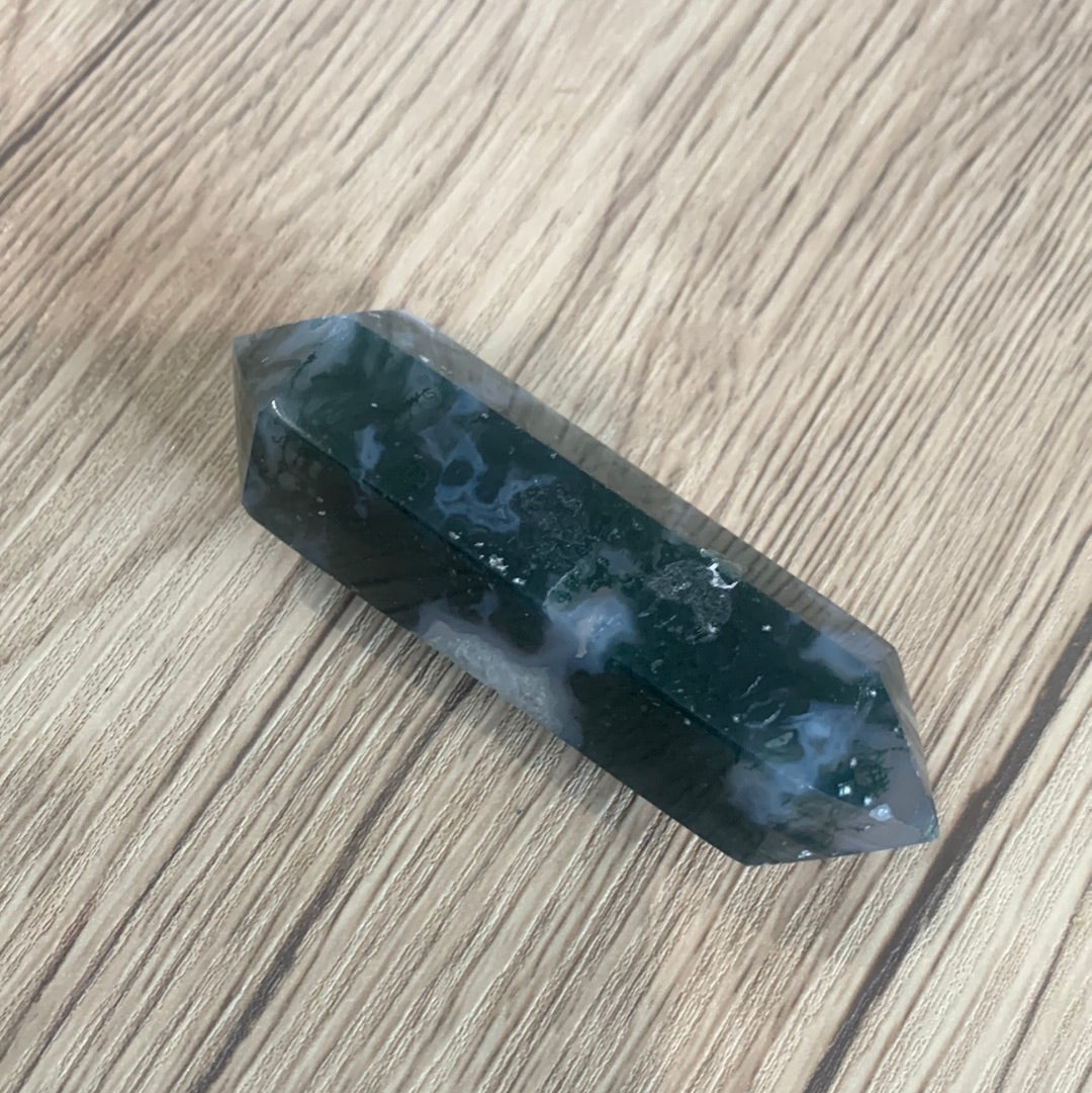 AGATE MOSS DOUBLE TERMINATED POINTS