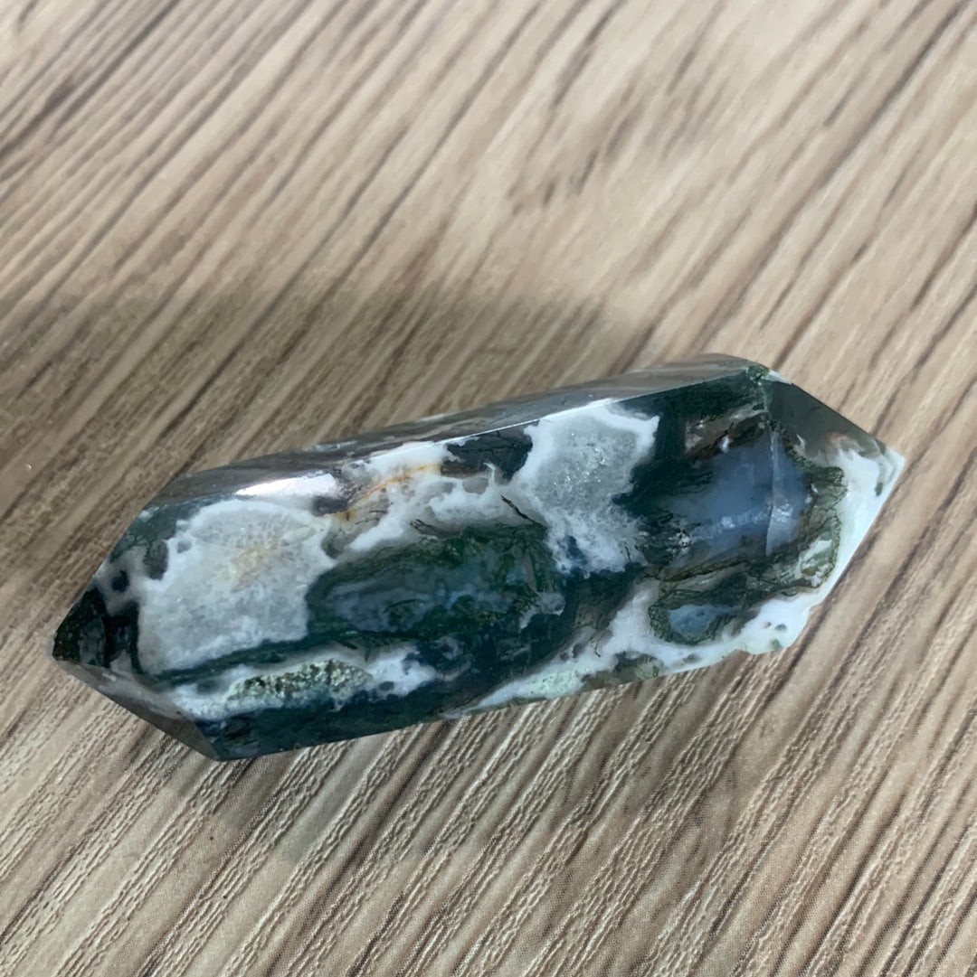 AGATE MOSS DOUBLE TERMINATED POINTS