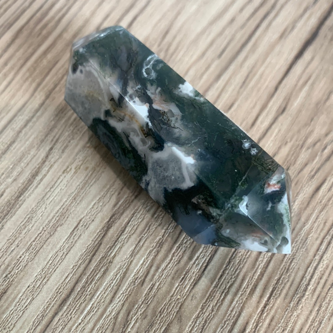 AGATE MOSS DOUBLE TERMINATED POINTS