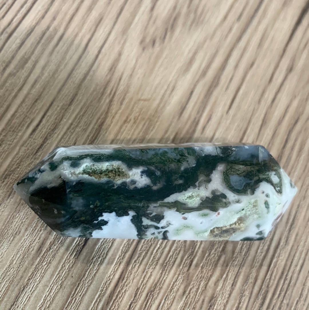 AGATE MOSS DOUBLE TERMINATED POINTS