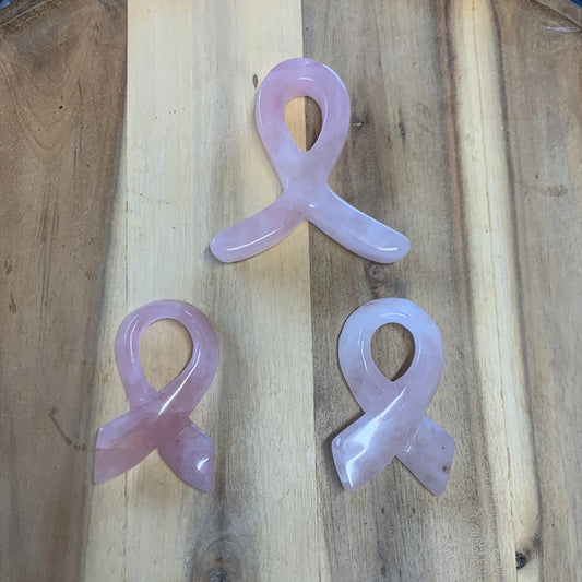 ROSE QUARTZ BREAST CANCER RIBBONS