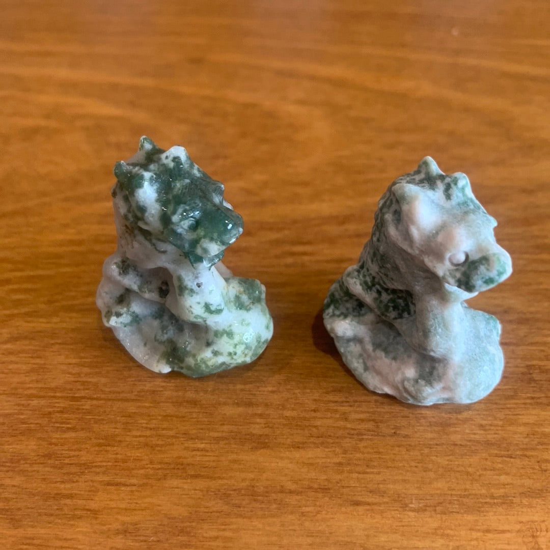 MOSS AGATE LIONS (SMALL)