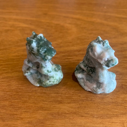 MOSS AGATE LIONS (SMALL)
