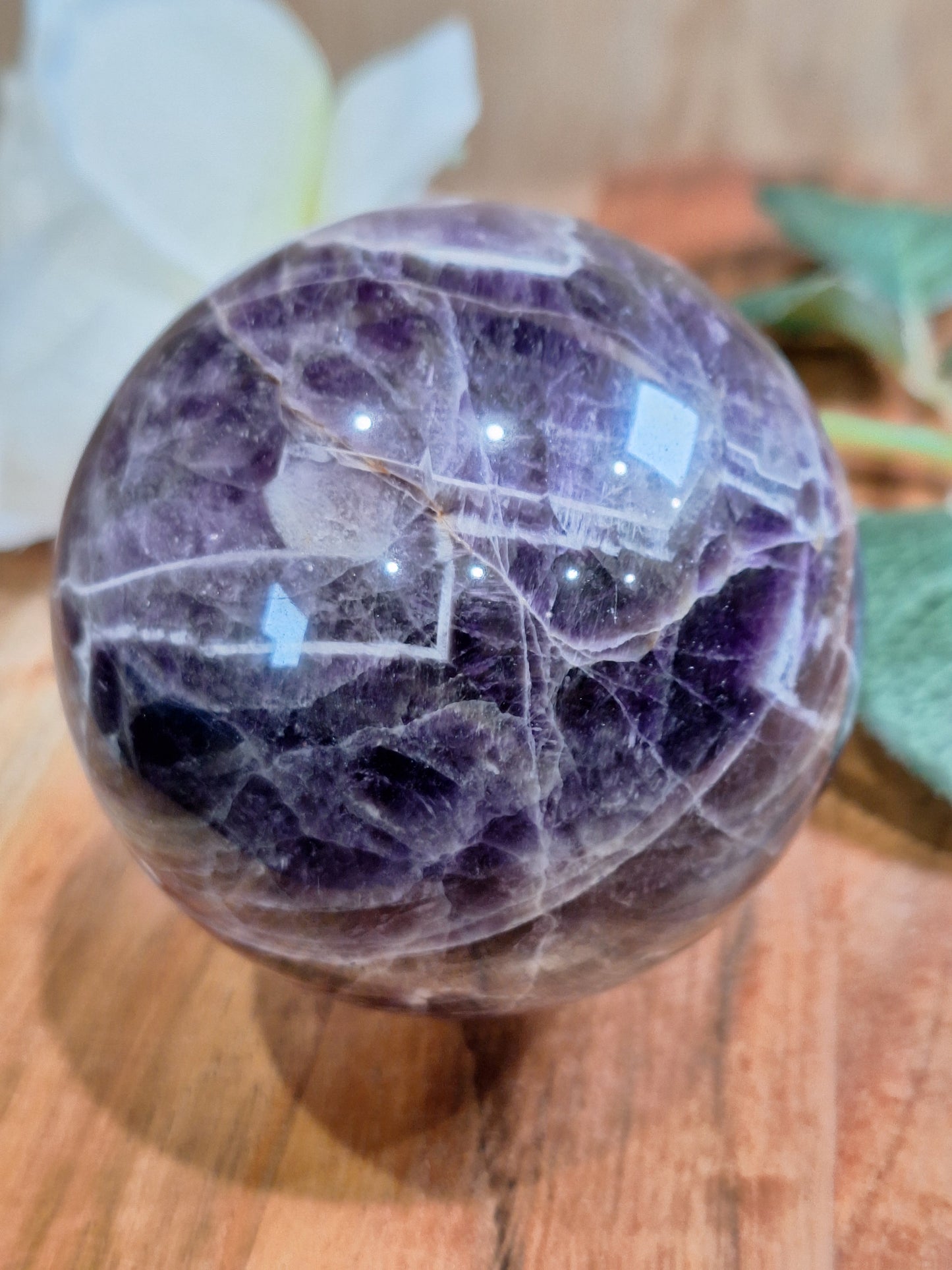 DREAM AMETHYST SPHERE (CHEVRON AMETHYST)