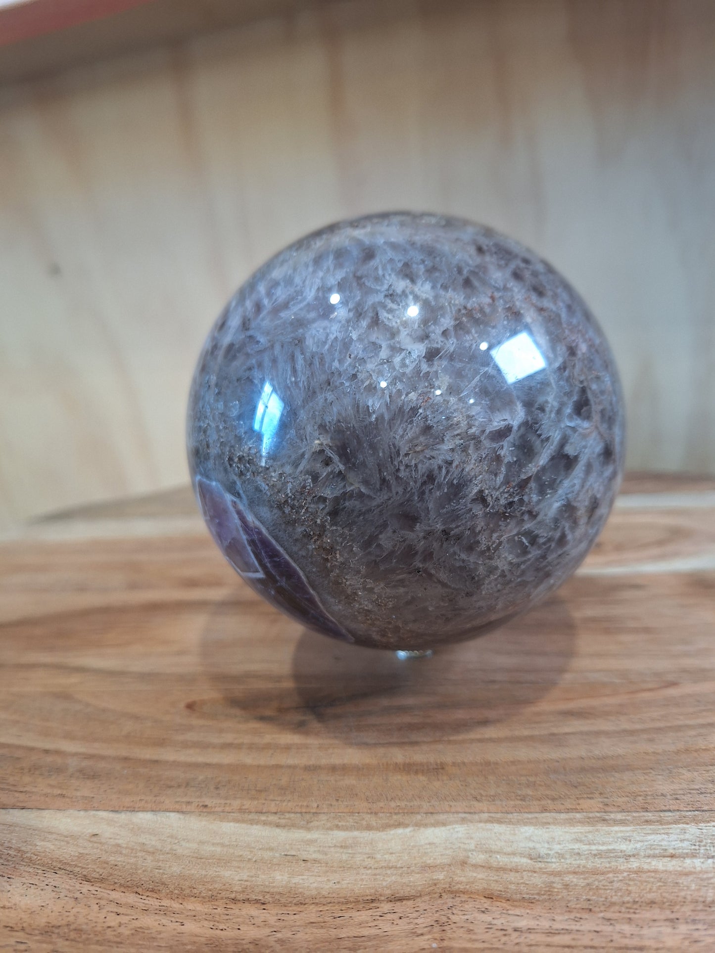 AMETHYST WITH MEXICAN AGATE SPHERE A huge beautiful 1.305 kg!!!