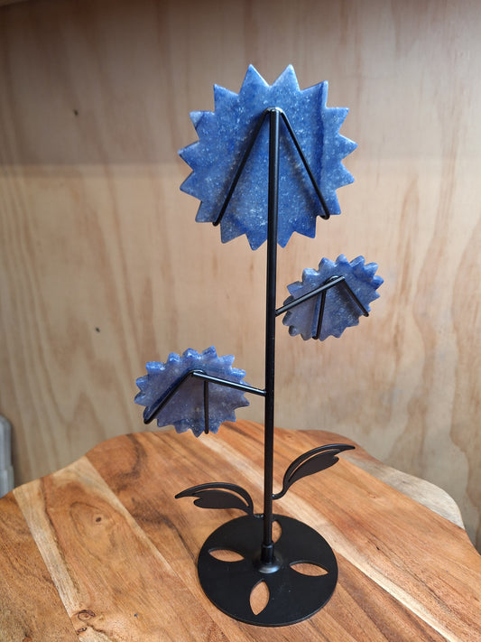 BLUE AVENTURINE SUNFLOWER