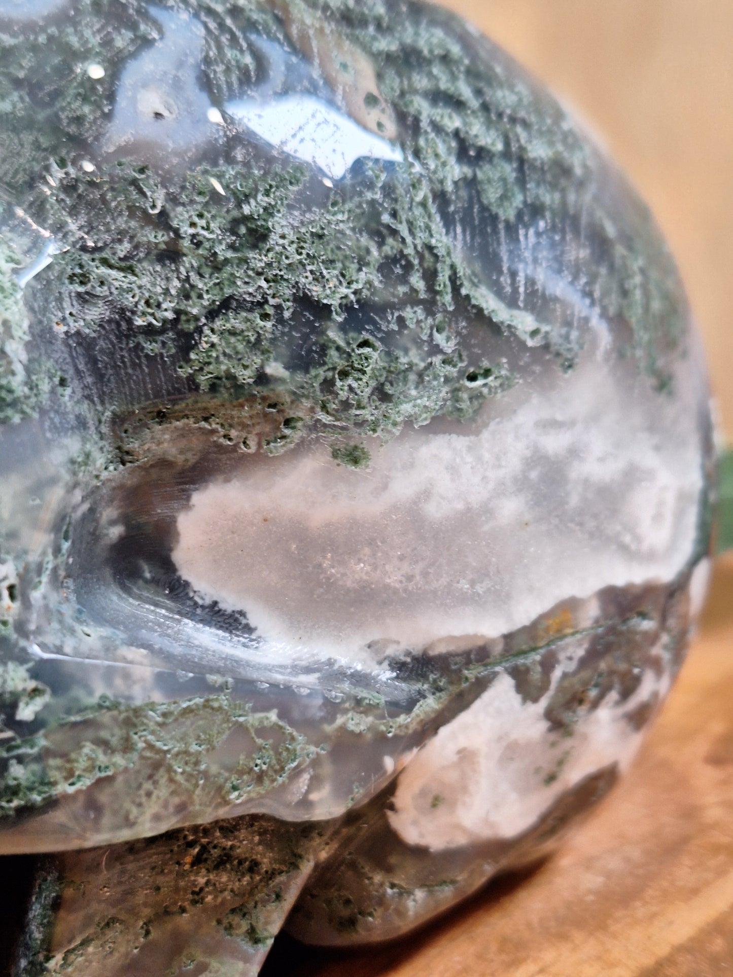 MOSS AGATE SKULL (OVER 1 kg!!!)