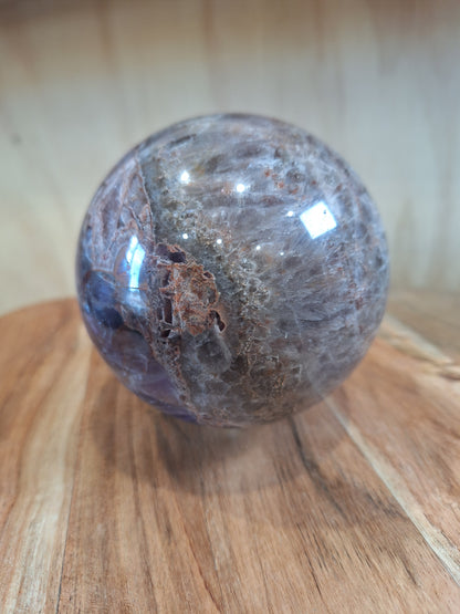 AMETHYST WITH MEXICAN AGATE SPHERE A huge beautiful 1.305 kg!!!