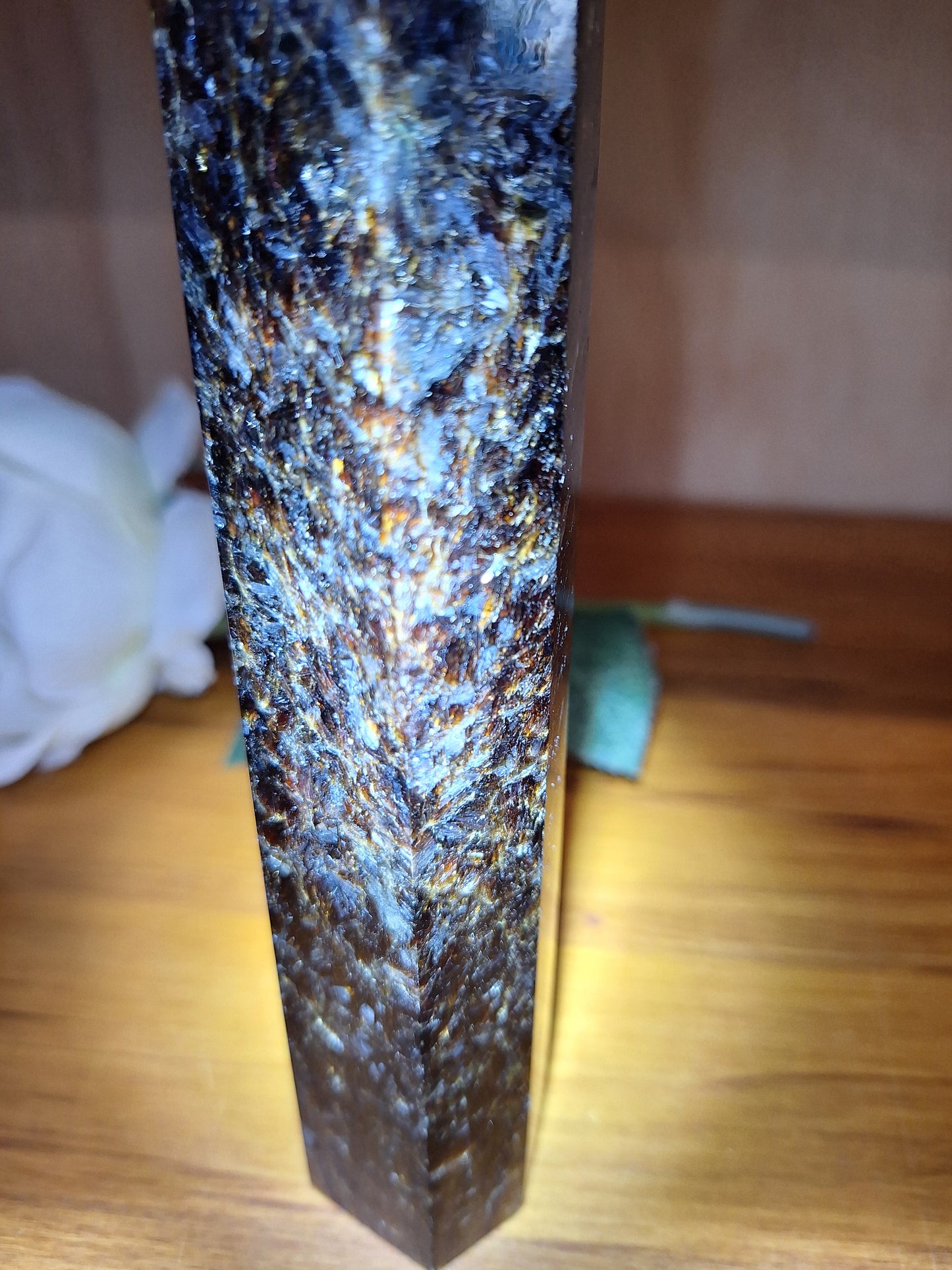 ASTROPHYLITE WITH AMBER