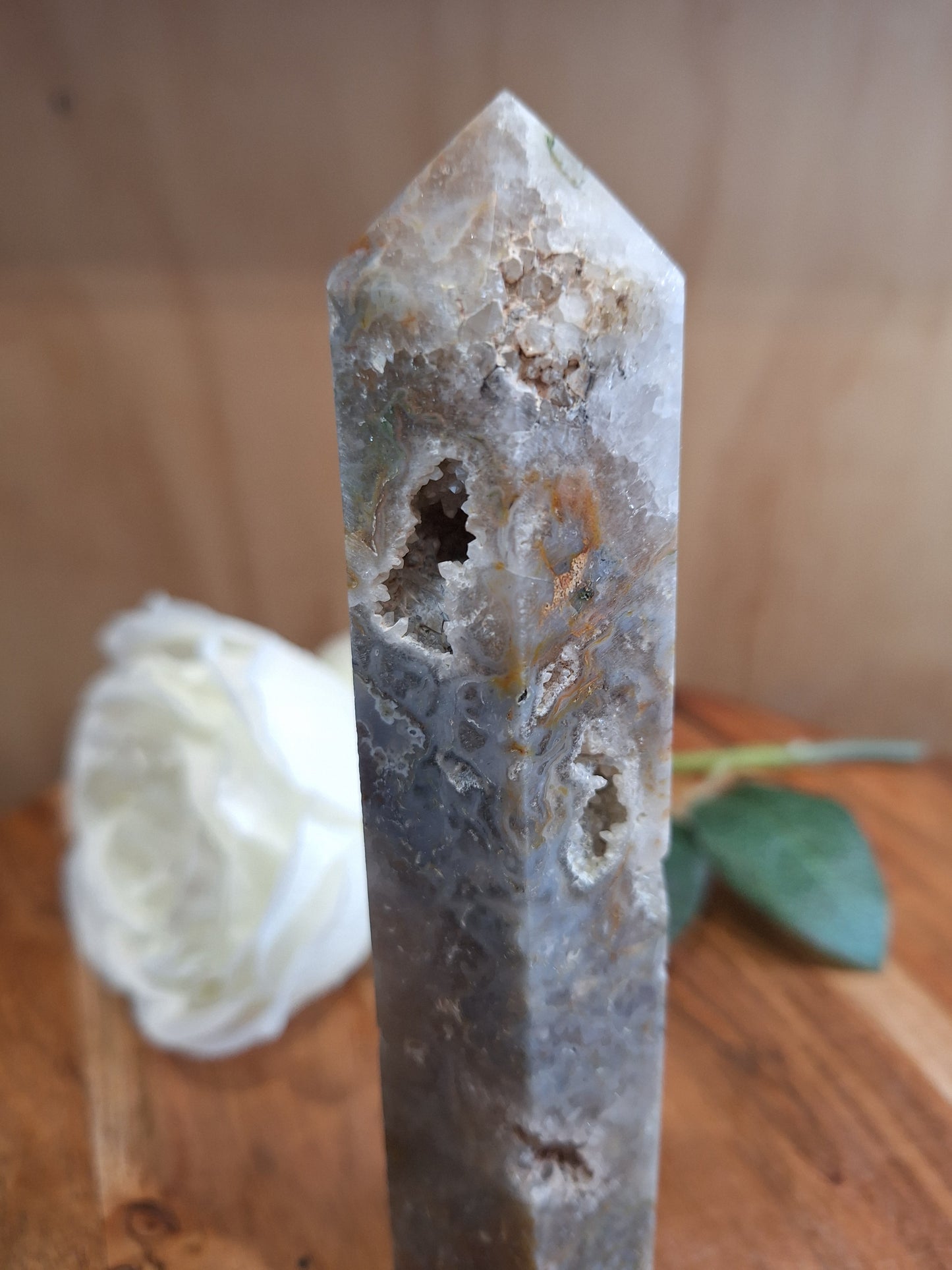 AGATE MOSS TOWER (SLIGHT LEAN, PRICED TO REFLECT THIS)