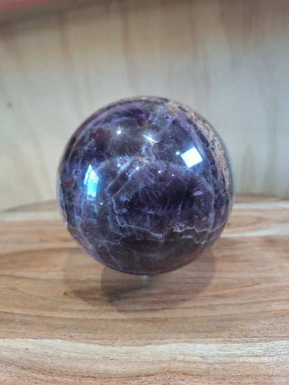 AMETHYST WITH MEXICAN AGATE SPHERE A huge beautiful 1.305 kg!!!